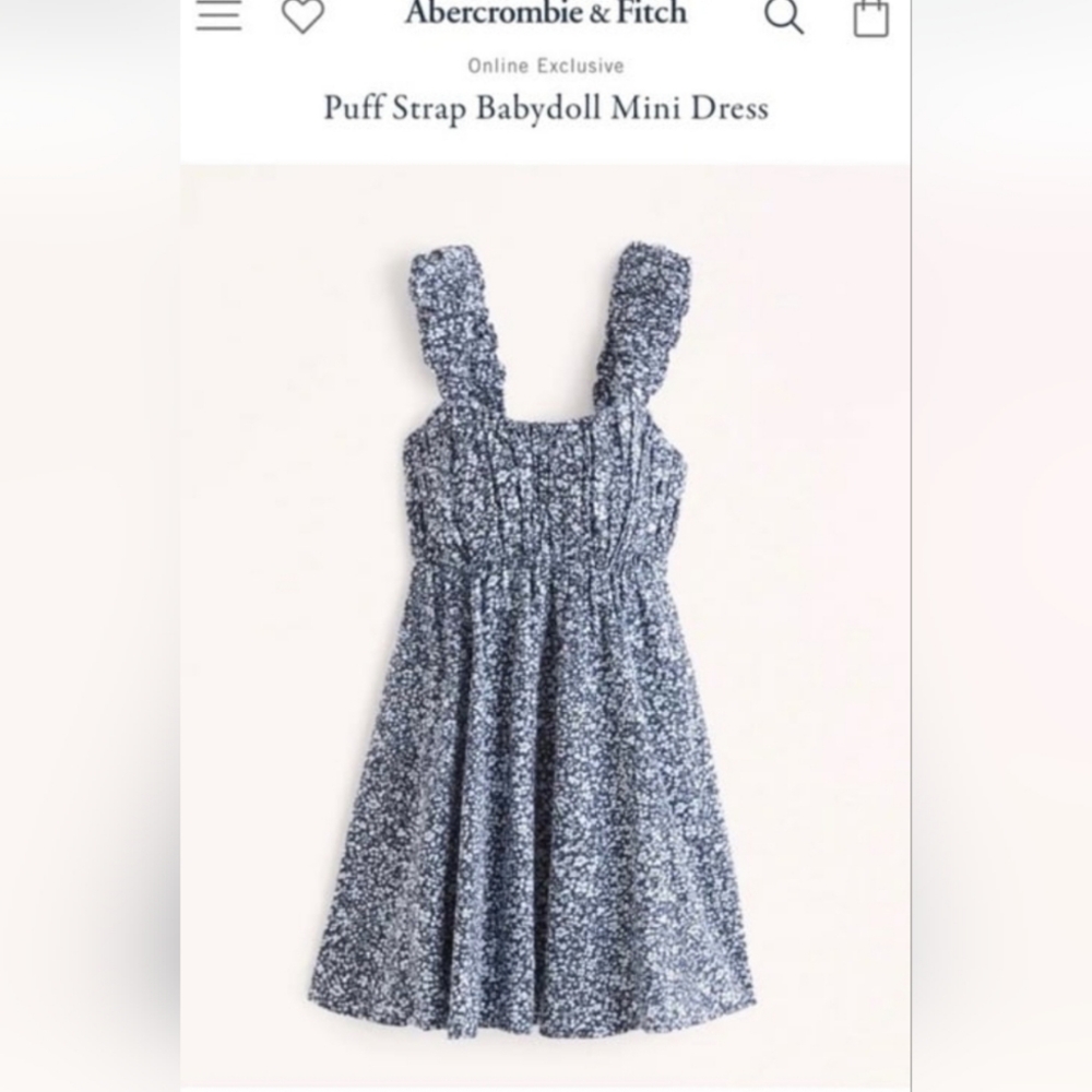 Abercrombie and Fitch NWT Puff Strap Babydoll Mini Dress (L)